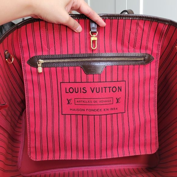 💕CLASSIC Tote Bag Louis Vuitton Neverfull GM Damier Ebene - Picture 8 of 16